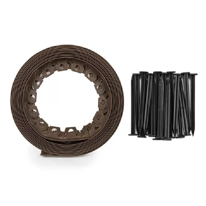 Set bordura gradina Easy Border 10m x 4cm maro
