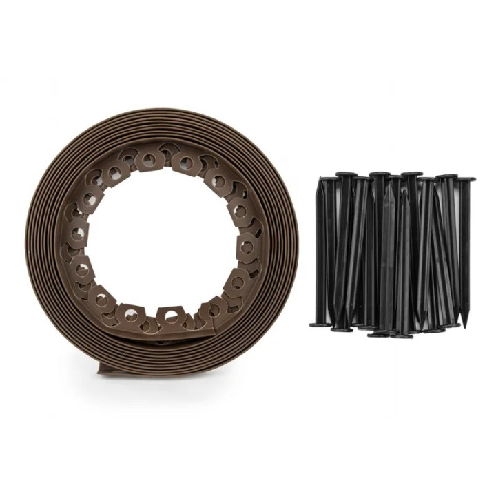 Set bordura gradina Easy Border 10m x 5cm maro