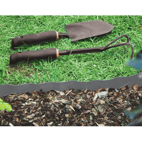 Bordura de gazon gri 25 cm x 9 m PE