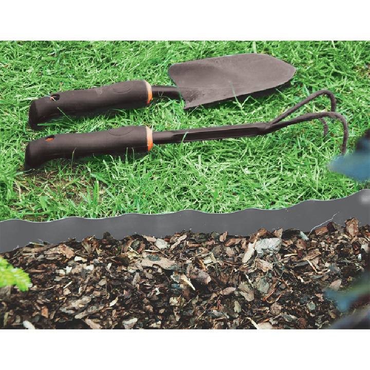 Bordura de gazon gri 25 cm x 9 m PE