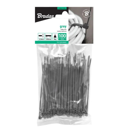 Colier plastic Bradas pentru plase de umbrire (gri) 15 cm 100 buc/pachet