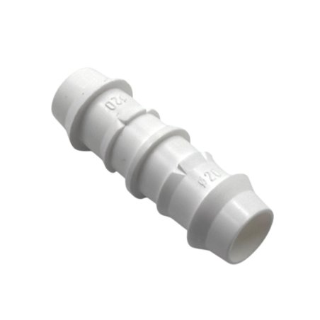 Mufă dreaptă cu nervuri 20mm (alb)