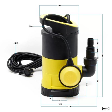 Pompă submersibilă pentru apă uzată 5000 l/h 250 W