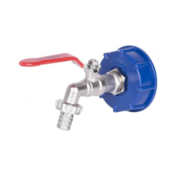 Conector IBC cu robinet metalic pentru furtun de 3/4"