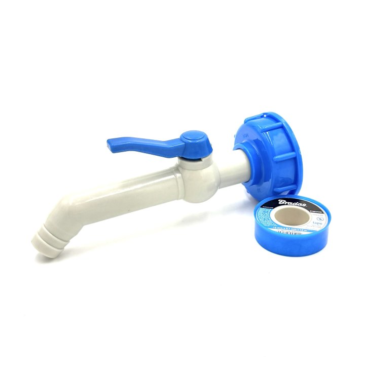 Set conector IBC cu robinet la 45° pentru furtun de 1"