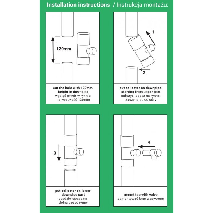 BRADAS colector de apă de ploaie 90mm-gri