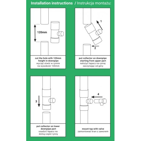 Colector de apă de ploaie BRADAS 100mm-grafit