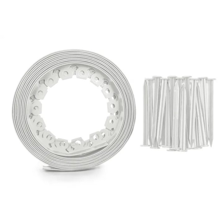 Set bordură de grădină easy border 10m x 4cm gri deschis