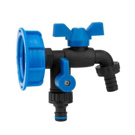 Set conector IBC Black Raven cu robinet metalic