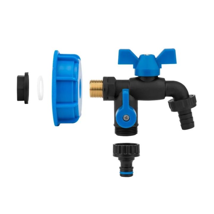 Set conector IBC Black Raven cu robinet metalic