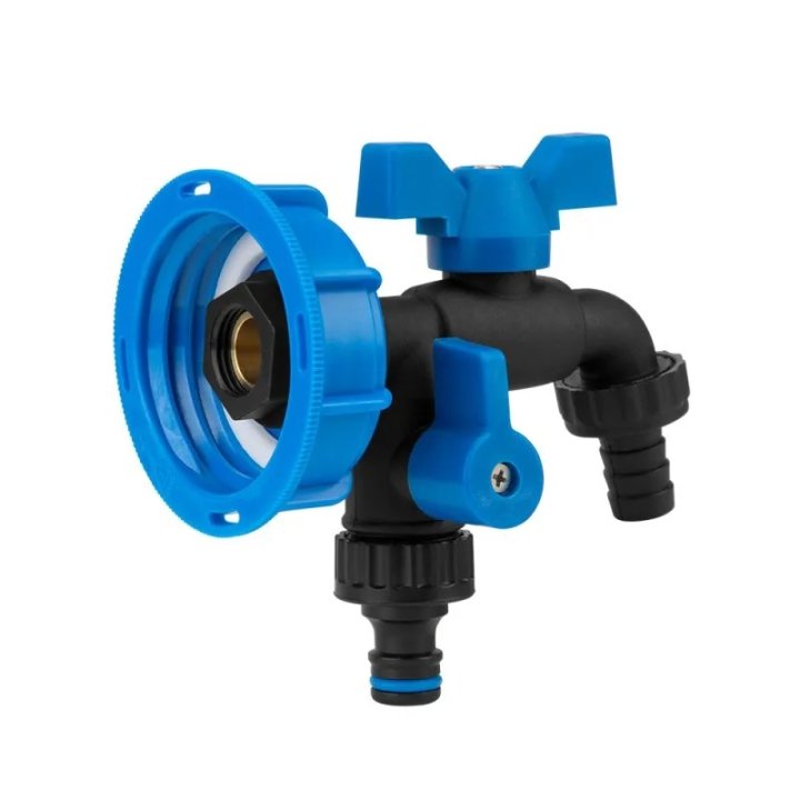 Set conector IBC Black Raven cu robinet metalic