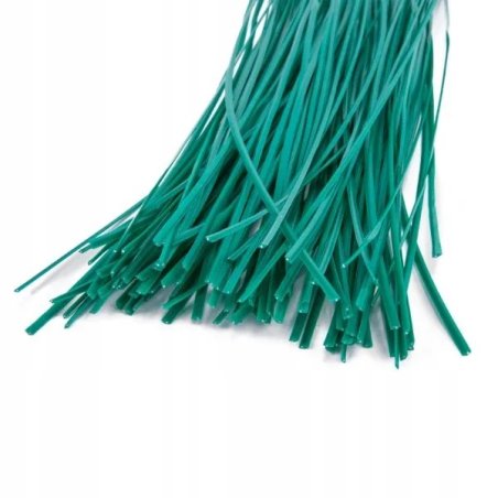 Sârmă de legat verde, plată, cu înveliș de plastic 15cm 100buc/pachet