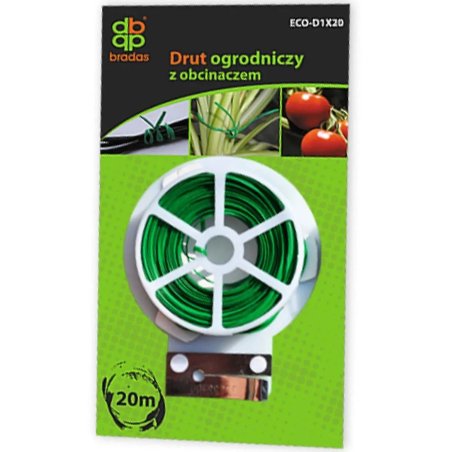 Sârmă de legat verde, plată, cu înveliș de plastic 20m