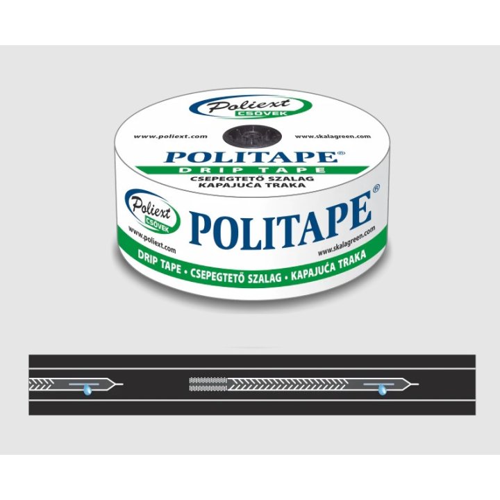 Bandă de picurare Politape 6 mil, 20 cm, 0,6 L / h, 1000 m. Promoție!