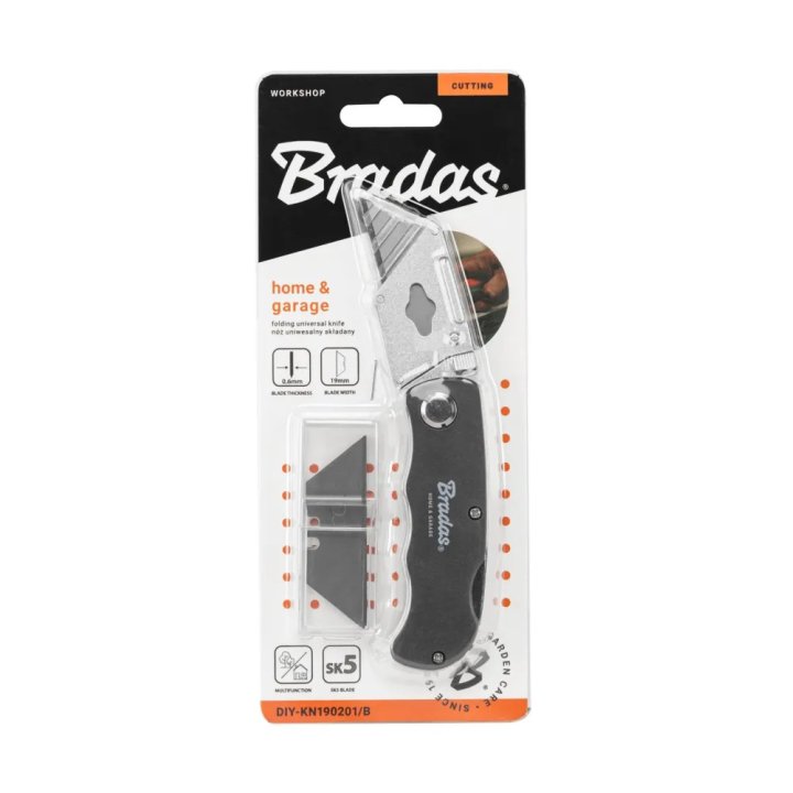 Cuțit universal pliabil cu lamă de 19mm (DIY-KN190201/B)