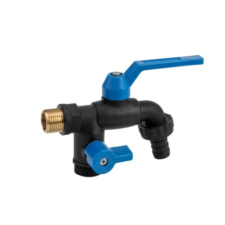 Robinet de grădină din plastic cu ieșire dublă Black Raven FE 1/2"