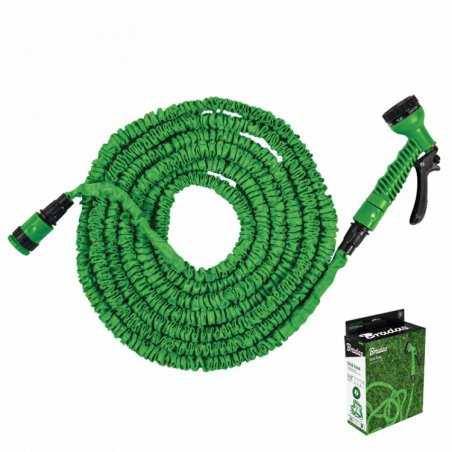 TRICK HOSE set furtun de stropit flexibil, elastic, extensibil, anti-răsucire 7m-22 m + 7f 4bar verde