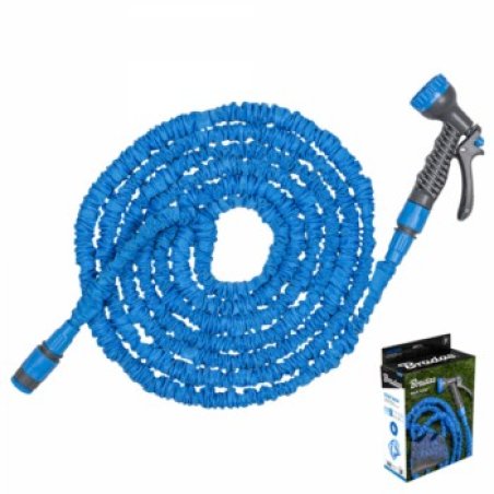 Set furtun de udat TRICK HOSE flexibil, elastic, extensibil, anti-răsucire 15m-45m + 7 funcții 4bar albastru