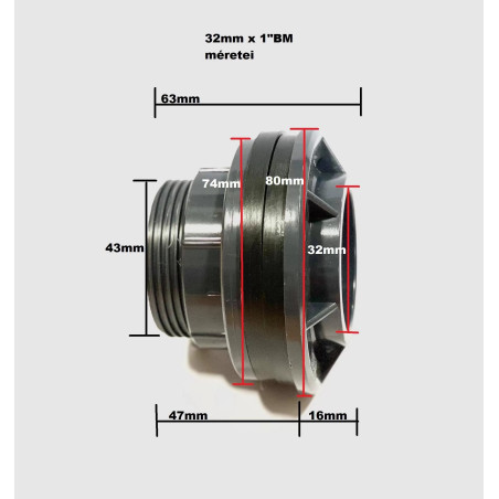 PVC rezervor de asamblare 32mm x 1"