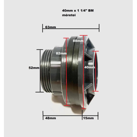 PVC rezervor de asamblare  40mm x 1 1/4"