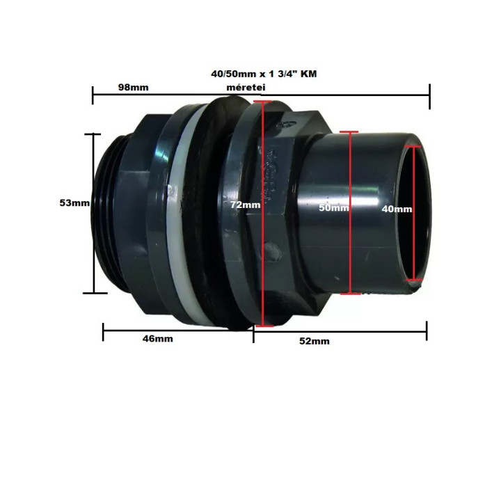 Carcasa filtru prelungit 40/50mm x 1 3/4" FE