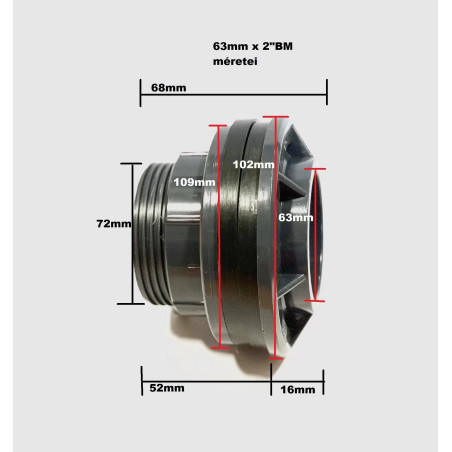 PVC rezervor de asamblare  63mm x 2"