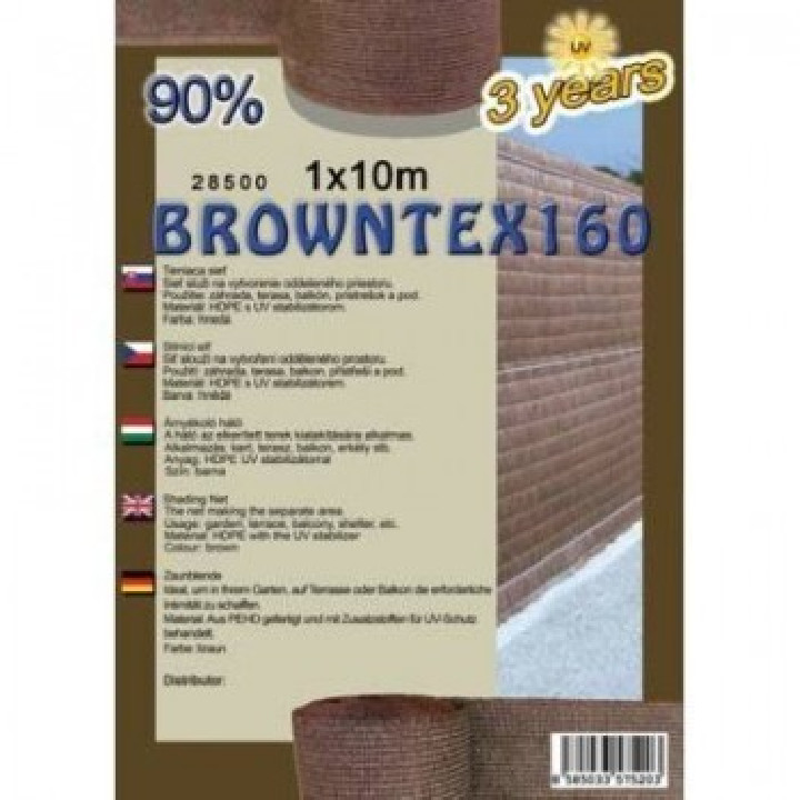 Plasa de protectie, protectie impotriva vantului si umbrire Browntex 160 1,5 m x 10 m 90%