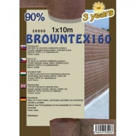 Plasa de protectie, protectie impotriva vantului si umbrire Browntex 160 1,8 m x 50 m 90%