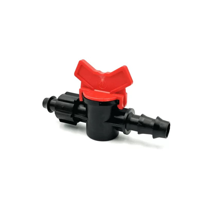 Robinet pentru tub de picurare DN16mm PP rosu. fish-farm.ro