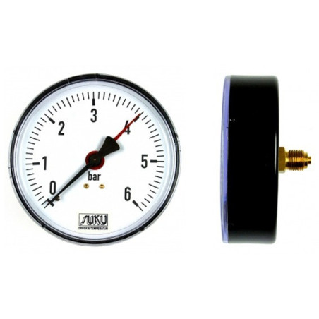 MANOMETRU HIDROFOR 50mm,1/4”, 0-6bar (axial)