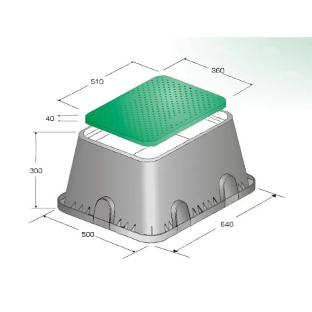 Cutie de vana dreptunghiulara Jumbo (PA) pentru sisteme de irigare