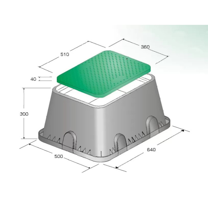 Cutie de vana dreptunghiulara Jumbo (PA) pentru sisteme de irigare
