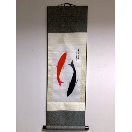 Rola de pânză tablou cu doi pești 90x30cm - fish-farm.ro