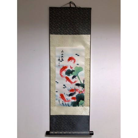 Rola de pânză tablou Lotus și pește 90x30cm - fish-farm.ro