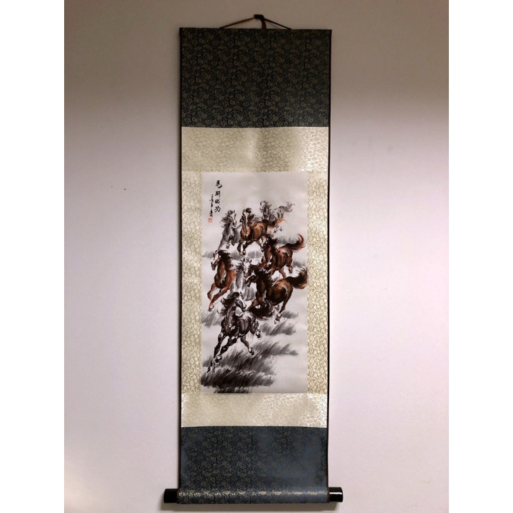 Rola de pânză tablou cu cai 90x30cm - fish-farm.ro