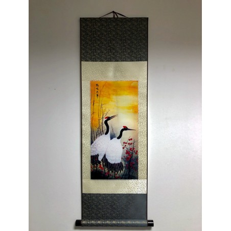 Rola pânză tablou pasăre macara 90x30cm - fish-farm.ro