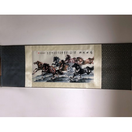 Rola de pânză tablou cu cai 135x35cm - fish-farm.ro