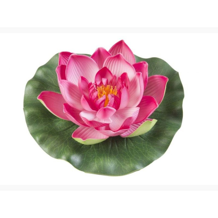 Floare de lotus culoare fucsia plutitoare 17 cm (123587) - fish-farm.ro