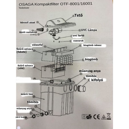 Filtru iaz gravitational Osaga OTF 8001 cu lampa UV 18W