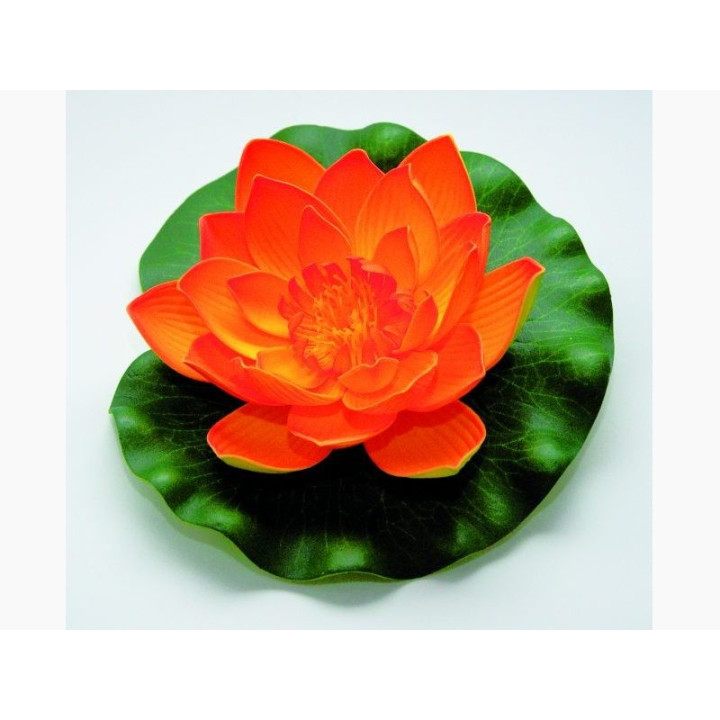 Floare de lotus portocaliu plutitoare 17 cm (123665) - fish-farm.ro