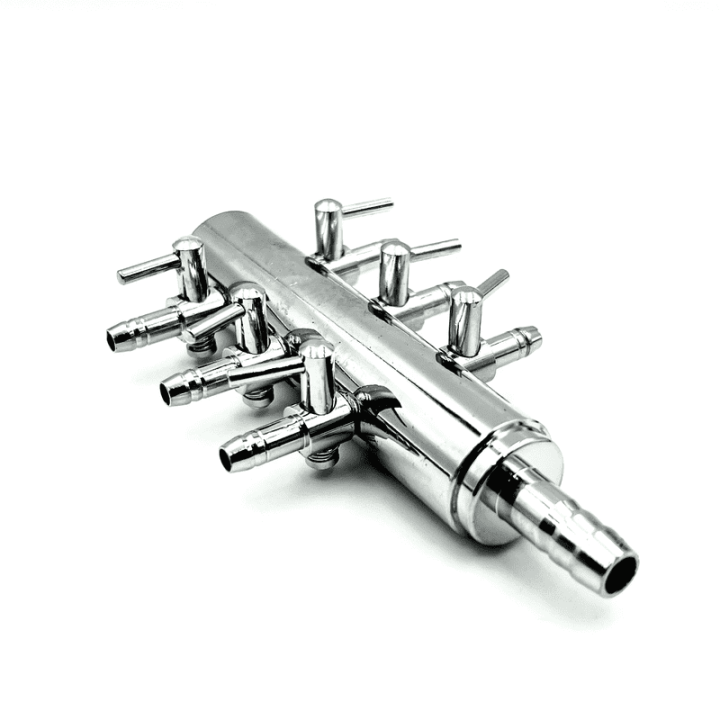 Distribuitor aer metalic cu 6 iesiri 4/19mm (8mm furtun)