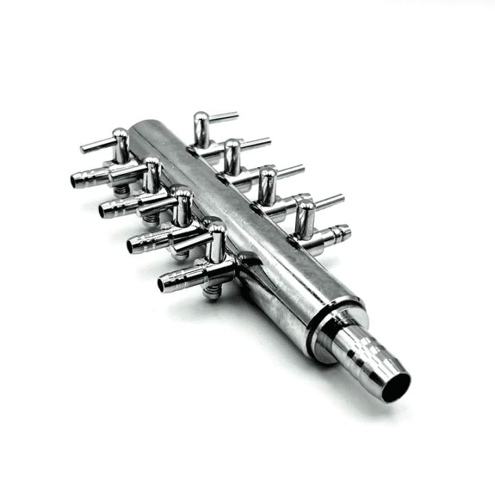 Distribuitor aer metalic cu 8 iesiri 4/6mm