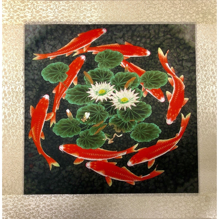 Rola de pânză tablou cu pește nufăr 45x45cm - fish-farm.ro