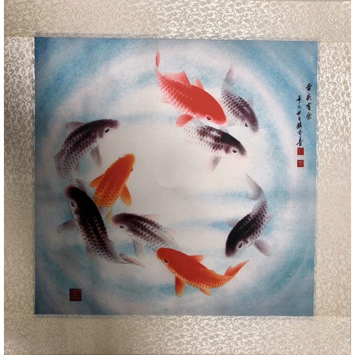 Rola de pânză tablou cu pești 45x45cm  - fish-farm.ro