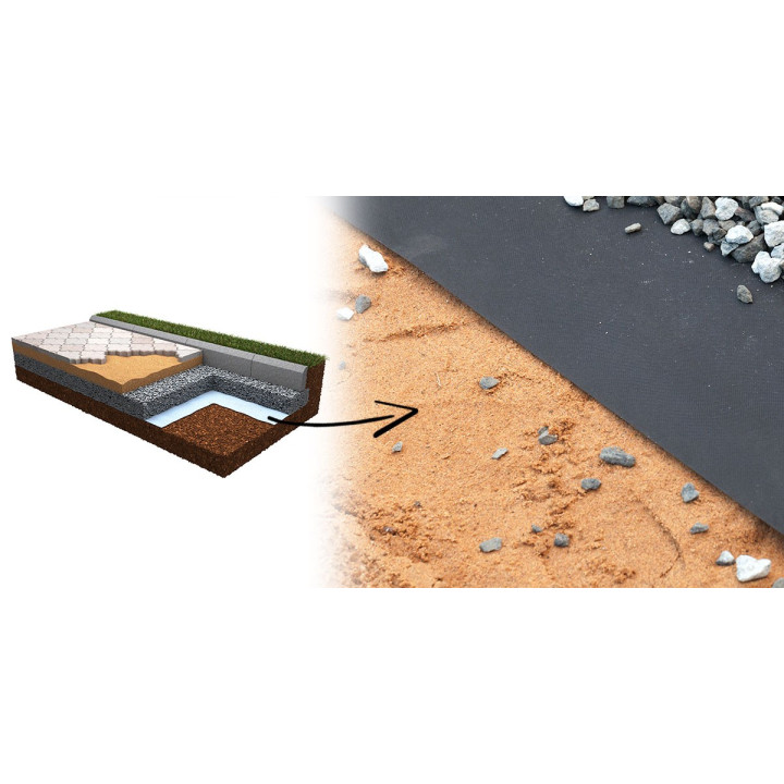 Geotextil de protectie 100 g 0,6 x 50m negru