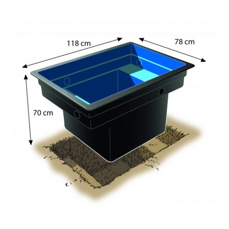 Bazin prefabricat de plastic QUADRA C1 520L