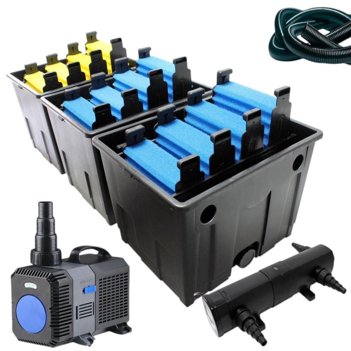 Filtru gravitational CBF-350C cu lampa CUV-224 si Pompa CTP 5800, 4m DN32mm furtun