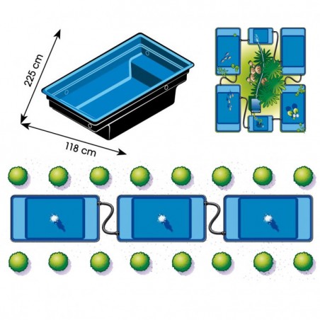 Bazin prefabricat de plastic QUADRA C2 1500 L
