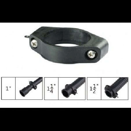 Clemă de țeavă din plastic pentru furtunuri spiralate cu nervuri de 32