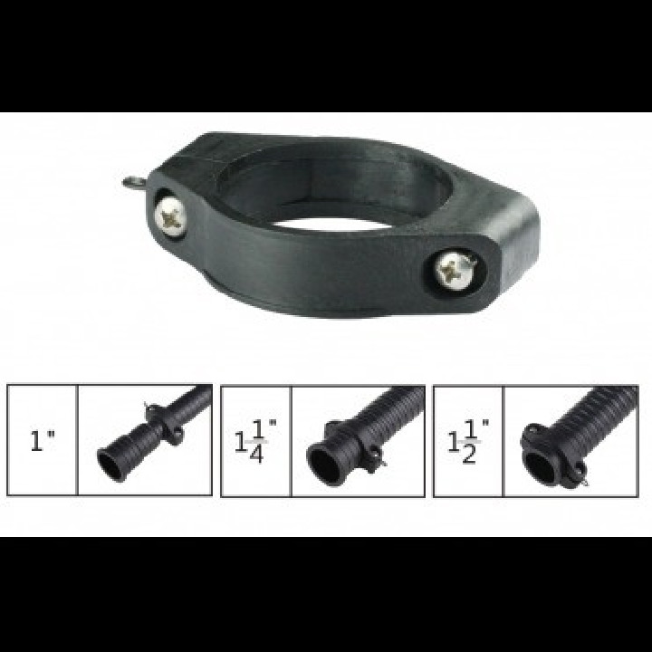 Clemă de țeavă din plastic pentru furtunuri spiralate cu nervuri de 38